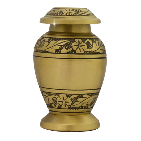 Golden Floral Elegance Keepsake Urn
